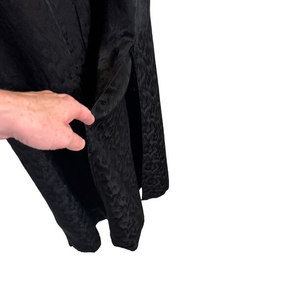 Fernando Sanchez Womens Black Silk Half Button Long Sleeve Midi Dress Size Small - Picture 4 of 9